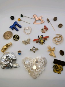 Collection #1 of various vintage pins and brooches