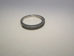 SU CZ Marked Band Ring, Size 6