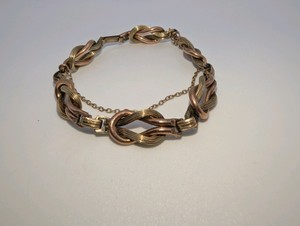 1930s-40s antique 120 12K gold-filled knotted link bracelet, 6