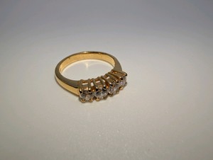 Vintage Four Stone Stamped Korea Ring, Size 5.5