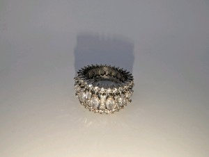 3ct Marquise Simulated Diamond Vintage-Inspired Wedding Band 925 Plated, size 5.5