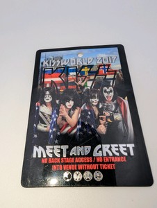 Official KISS VIP meet and greet pass from their 2016 Freedom to Rock tour