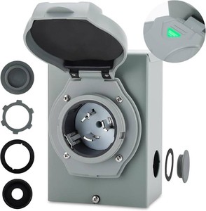 Brand New - Risornda 50 Amp Generator Inlet Box, NEMA SS2-50P Power Inlet Box, 125250V, 625012500W, Waterproof 50A Power Inlet Boxes for Outdoor Use, ETL Listed