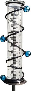 7 Glass Bead Rain Gauge Outdoor Garden Stake - Metal Stand Rain Gauge for Gardening and Weather Enthusiasts -Decoration for Gardens, Lawn, Patio, Decks or Vegetable Garden.