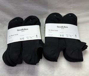 Lot of 12 Brand New pairs of  No-show Socks, Goodfellow brand - black color