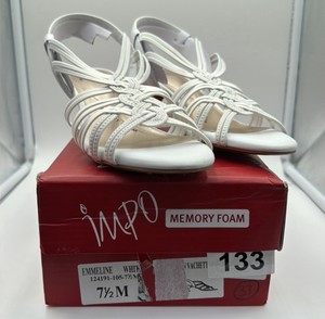 Brand New size 7 12 womens  IMPO brand, white color, memory foam slip on heels