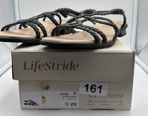 Brand New Womens size 10 Life Stride black slip on sandals