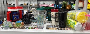 Large lot of collector mugs, glasses, and decorations - dolphins, Las Vegas, Vegas, snow, globe, and more