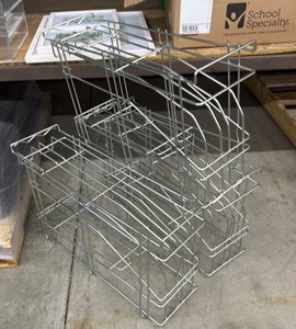 Lot of 3 commercial oversized can vending racks , school grade
