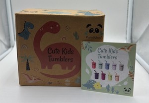 Brand New Pandaloo Mason Jar Toddler Cup 8oz Spill-Proof Glass Tumbler 4 Pack