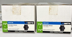 Lot of 2 Brand New Boxes, Watts brand inch and a quarter female unions -five per box