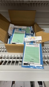 Large Box of Guest Check Place Sets approximately 25 brand new
