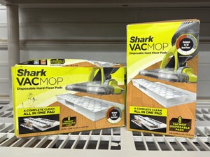 Lot of 2 Packages, Shark mop, disposable hard floor pads, 8 pads per box