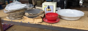 Large lot of Brand New bowls, plates, salad plate, and wine chiller ice mold set