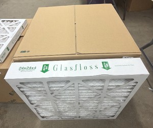 Brand new case of 6  Glasfloss Brand 24 x 24 x 4 air filters furnace filters.