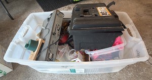 Massive Bin, full of tools, electrical related items and a ton. More bin is massive.