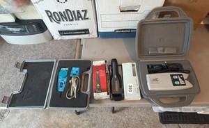 lot of four tools, ABS wall signal thrower , UEI brand tech two pocket type tachometer, Scale master plus, Nikken Brand air quality control monitor . you get all four