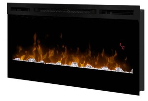 $529 Dimplex 34.25-in W Black Fan-forced Flat Wall Electric Fireplace with Remote Control Included