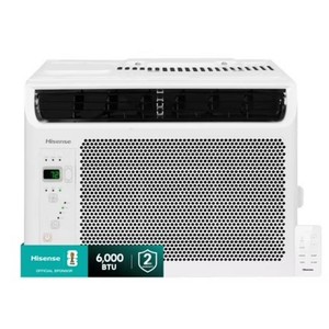 $218 Hisense 6000 Btu 115 V 250 Sq ft Window-Mount Air Conditioners, White