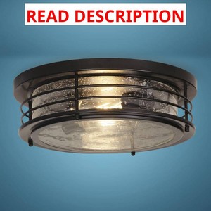 Patriot Lighting  Hale Black 2-Light Flush Mount Ceiling Light