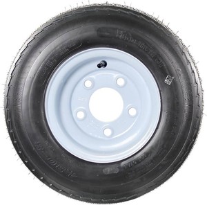 Trailer Tire On Rim 4.80-8 480-8 4.80 X 8 8 Inch Load Range C 5 Lug White Wheel -