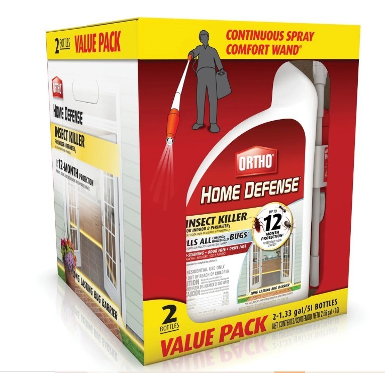 NEW Ortho Home Defense Insect Killer for Indoor and Perimeter2 with Comfort Wand 2 Pack