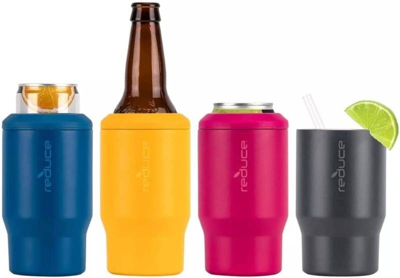 NEW REDUCE 14 oz. Vacuum Insulated Stainless Steel Drink Cooler, 4 Pack (Summer)