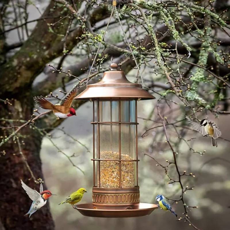 NEW Members Mark Copper Antique Bird Feeder