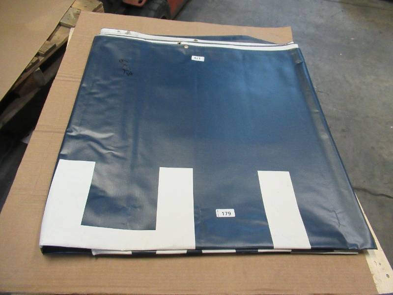 6 x 23 9 oz. Black Vinyl Tarp w Advertisement  Reused Billboard  9 mil Heavyweight Duty - A Grade