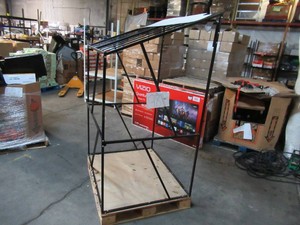 Welded Black Metal Frame Built to Fit Onto Pallets with Angled Roof - Perfect for Projects