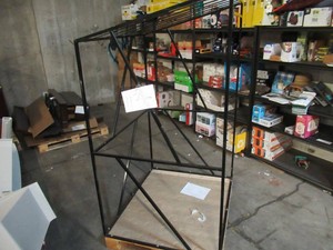 Welded Black Metal Frame Built to Fit Onto Pallets with Angled Roof - Perfect for Projects