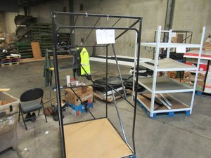 Welded Black Metal Frame Built to Fit Onto Pallets with Angled Roof - Perfect for Projects