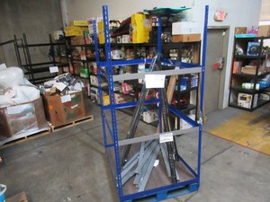 Adjustable BlackBlue Metal Frame Built to Fit Onto Pallets - Perfect for Projects