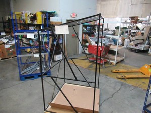 Welded Black Metal Frame Built to Fit Onto Pallets with Angled Roof - Perfect for Projects