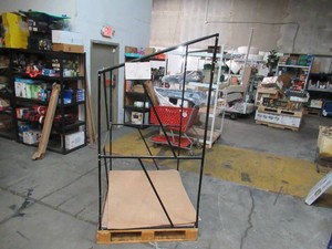 Welded Black Metal Frame Built to Fit Onto Pallets with Angled Roof - Perfect for Projects