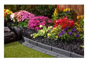 NEW 4 Packs of 48 in. x 3 in. x 3 in. Roman Brick Rubber Edging (6 Per Pack) - DARK GRAY - 96 Feet