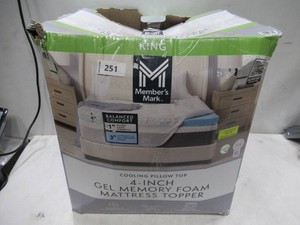 Members Mark 3 Gel Memory Foam Mattress Topper - KING