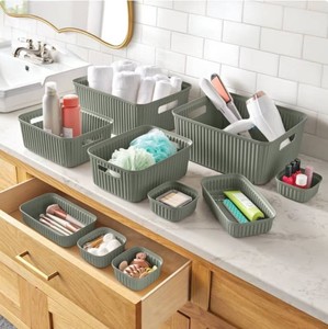 NEW Members Mark 10-piece Fluted Organizing Bin Set - Sage Green