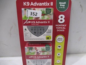 NEW K9 Advantix II Monthly Flea & Tick Prevention for Small 4-10lbs Dogs - 8 Monthly Doses