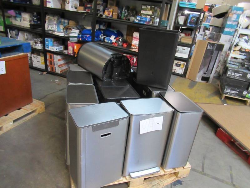 Pallet of Store Overstock and Ecommerce Product and Returns - Trash Cans