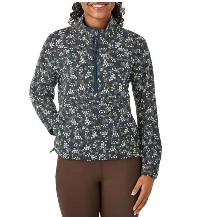 NEW 2 Pack of Members Mark Ladies Travel Pullovers - Green and Floral - XS - Extra Small