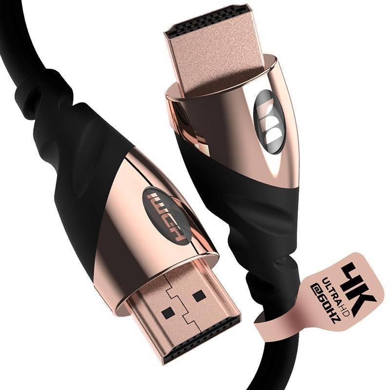 Monster 4Ft HDMI Electronic Cable 4K Ultra Hd with Ethernet Cord 60120 Hz Refresh Speed 21Gbps 1080p Video Corrosion Resistant Gold Contac