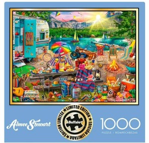 NEW Buffalo Games Interlocking Jigsaw Puzzle, 1000 pc. - Aimee Stewart - Family Campsite
