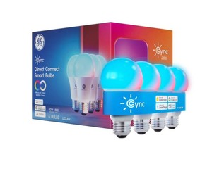 NEW GE Cync Direct Connect A19 Smart LED Light Bulbs, Color Changing Smart Lights, Works with Alexa and Google Home (4 Pack)