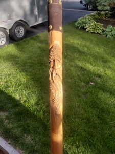 hand carved walking stick