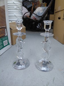 Waterford crystal seahorse candle holders
