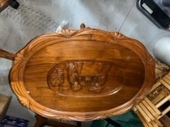 carved wood table