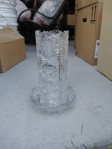 crystal vase and dish