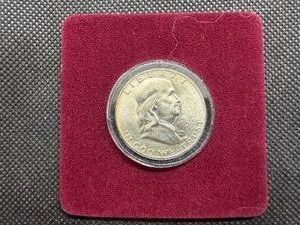 1952-D Brilliant Uncirculated Silver Franklin Half Dollar