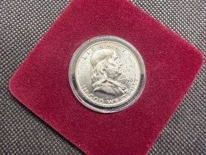 1958-D Brilliant Uncirculated Silver Franklin Half Dollar